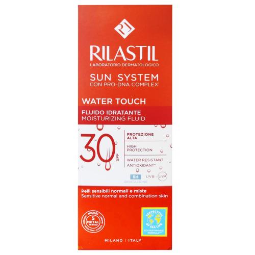 Rilastil Sun System Water Touch Moisturizing Face Fluid Spf30 Λεπτόρρευστο Αντηλιακό Γαλάκτωμα Προσώπου, Υψηλής Προστασίας με Ενυδατική Δράση & Ματ Αποτέλεσμα, Ιδανικό για Ευαίσθητες, Κανονικές & Μεικτές Επιδερμίδες 50ml